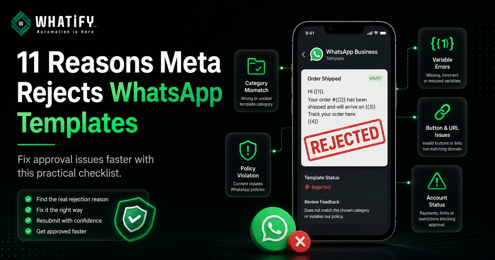 Why WhatsApp Templates Get Rejected: 11 Reasons and Fixes